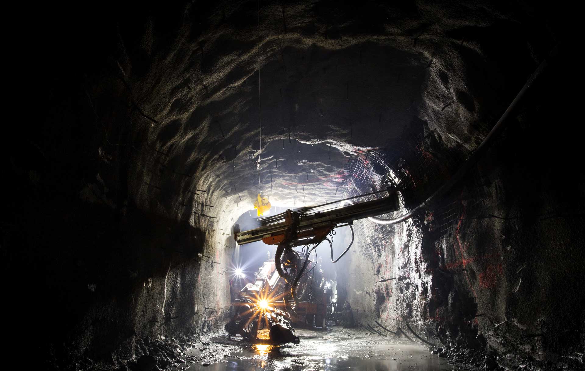 Bild eines Bohrlochs im Bergbau
