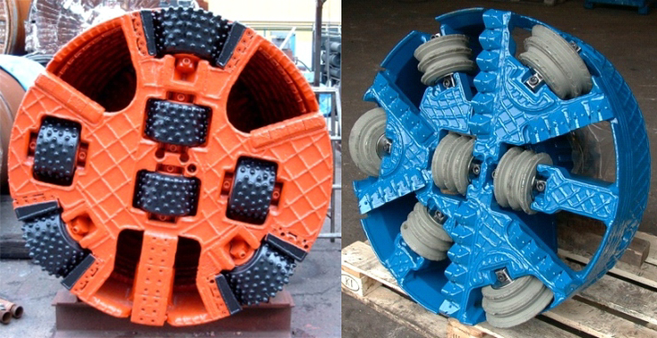 Picture of two drill heads microtunnelling
